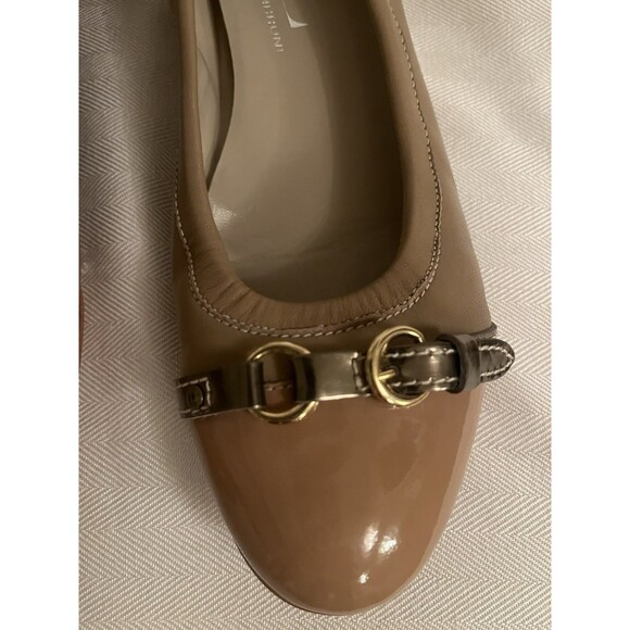 AGL Ballet Flats Patent Leather Monika Cap Toe Basi-Ghib-Gold Beige EU 39 US 9 - Picture 13 of 16